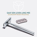 Safety Razor met langer handvat voor extra grip en scheergemak.