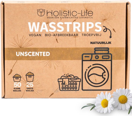 Biologisch afbreekbare wasstrips voor duurzaam en milieuvriendelijk wassen.